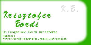 krisztofer bordi business card